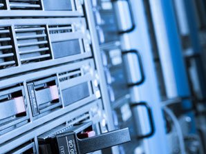 server cabinet with rackmount UPS